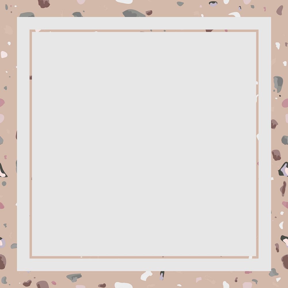 Brown terrazzo frame vector with blank space
