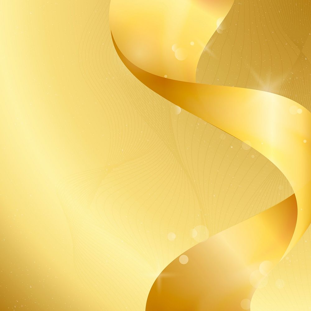 Yellow background with luxury gold ribbon 
