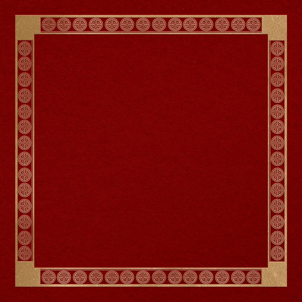 Chinese frame Lu symbol pattern gold square in Chinese New Year theme
