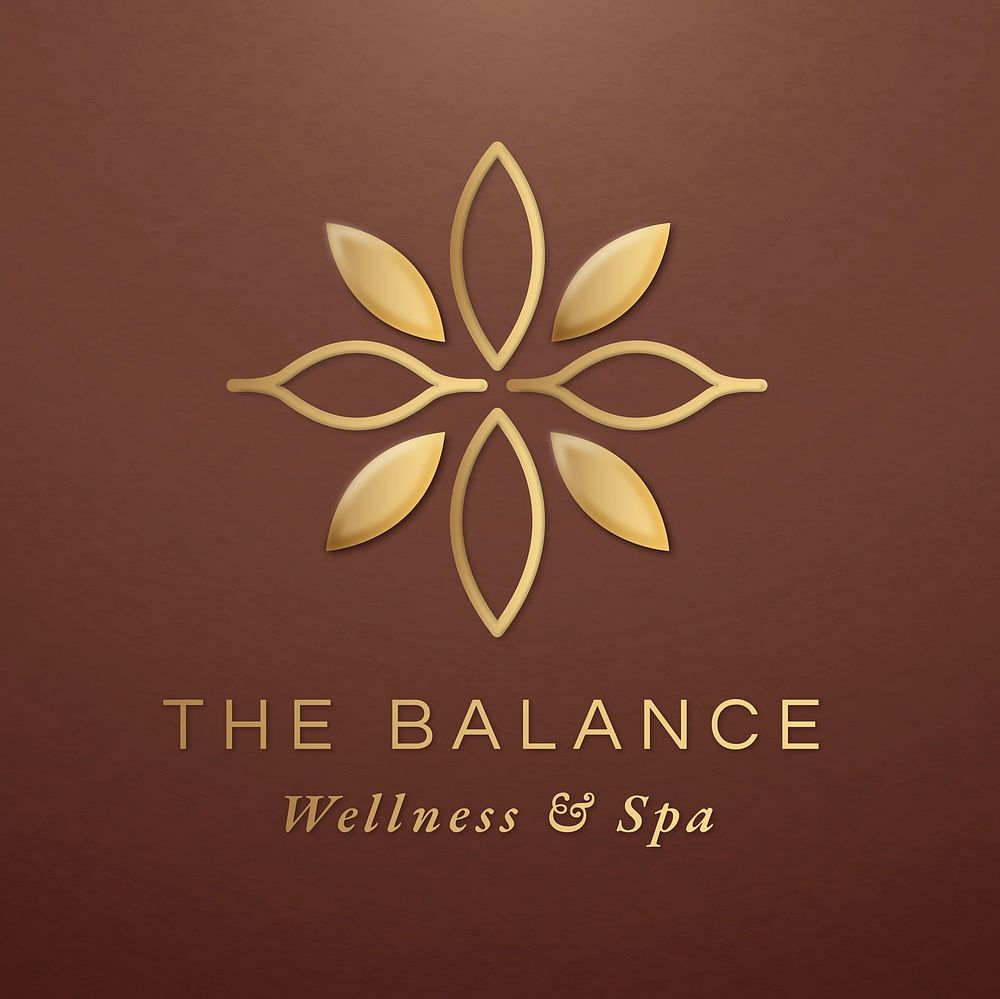 Gold spa logo for wellness illustration
