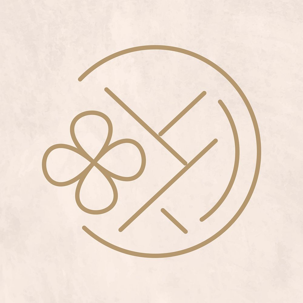 Sakura vector logo for wellness beauty spa on beige