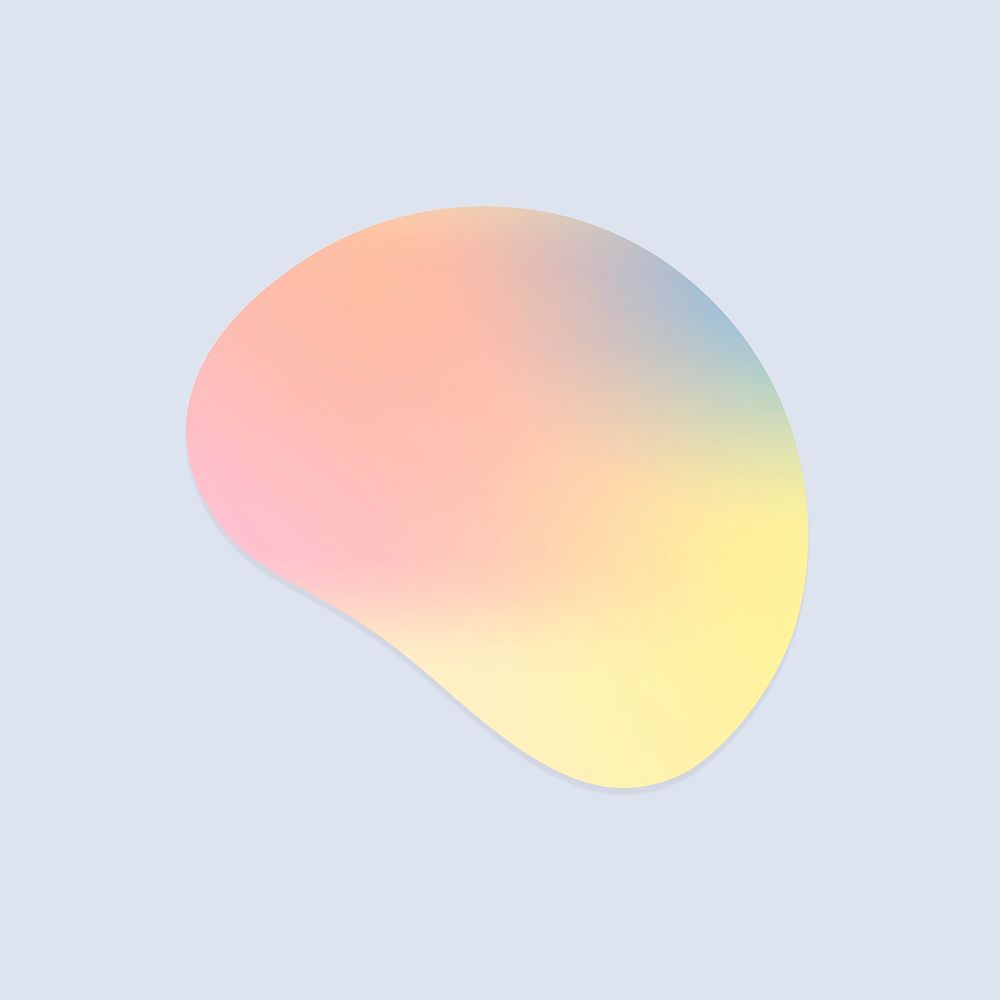 Holographic badge psd peachy orange gradient irregular shape