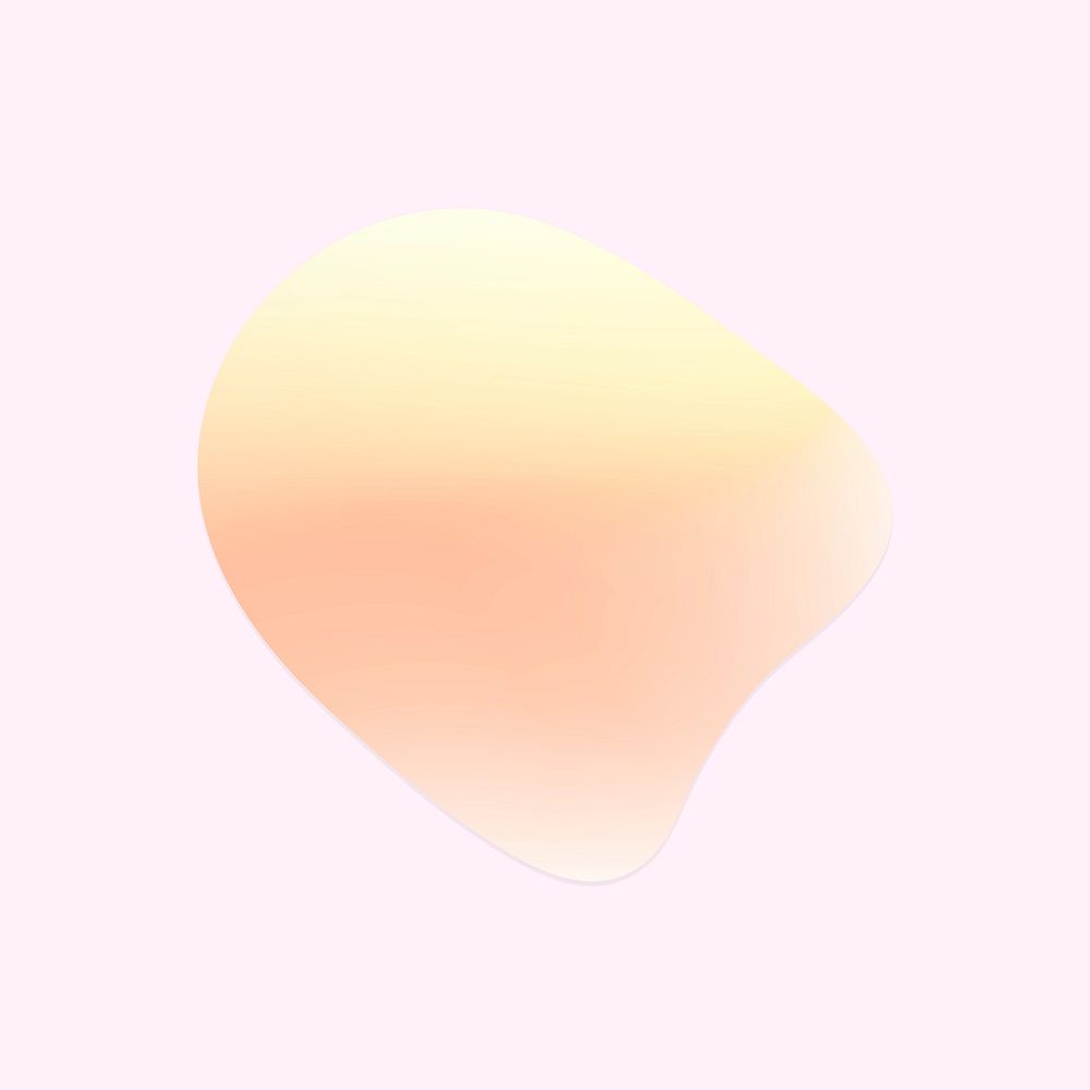 Holographic sticker psd pastel orange gradient irregular shape