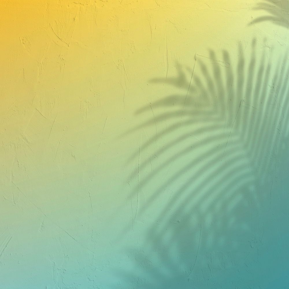 Tropical gradient background with leaf shadow