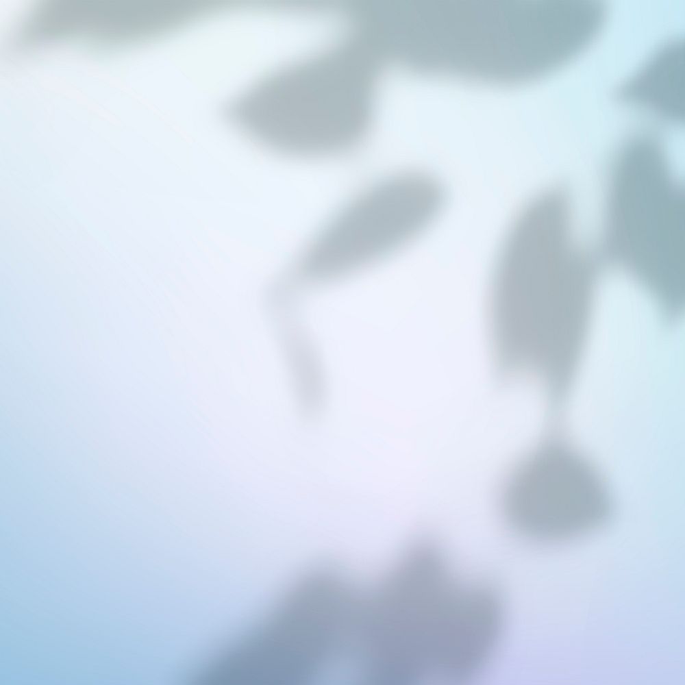 Abstract blue gradient background with leaf shadow