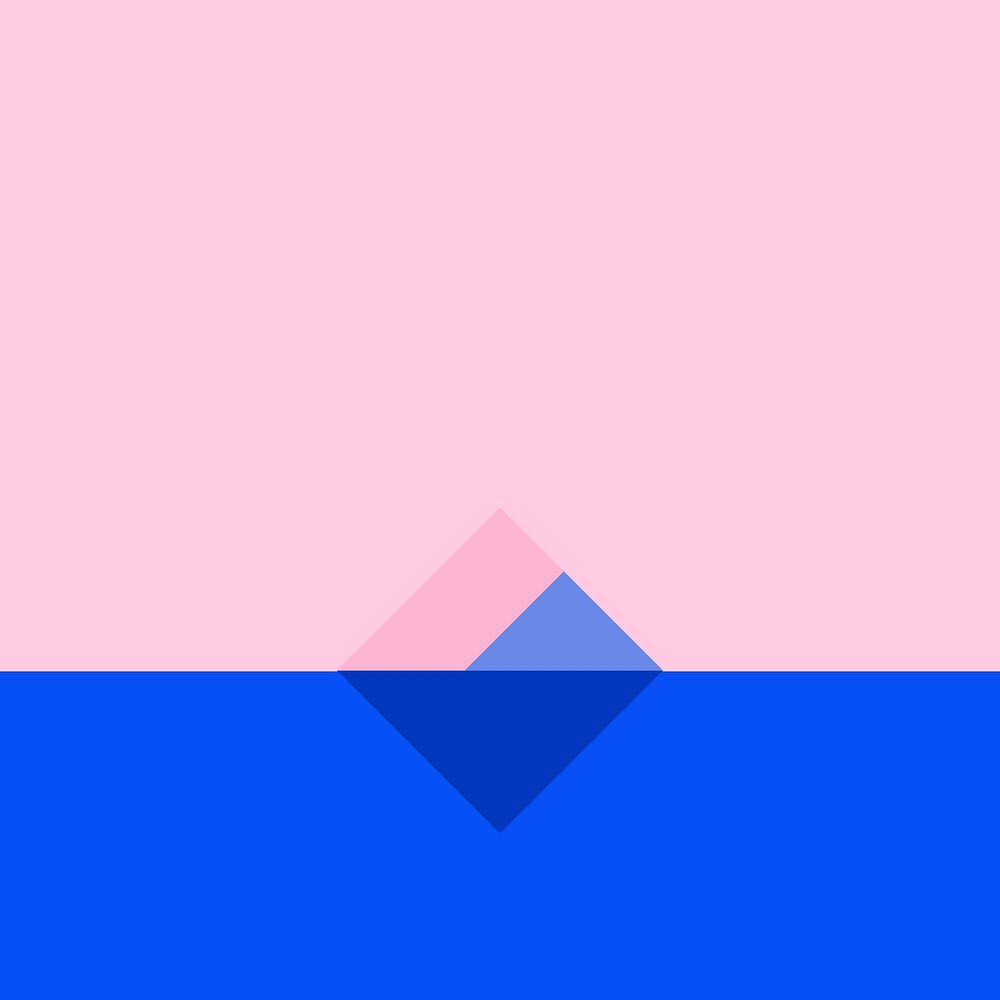 Iceberg geometric background vector in pink and blue
