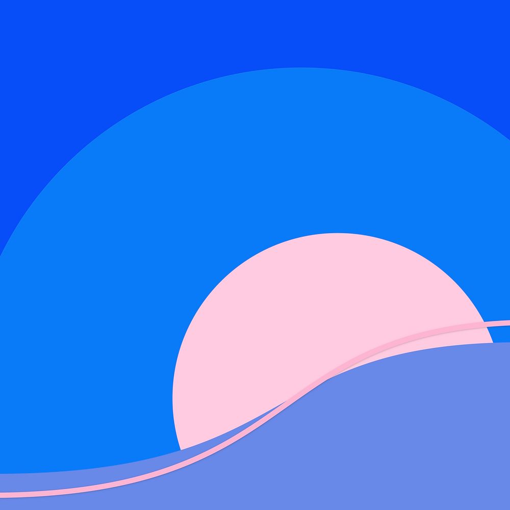 Colorful wave background vector in blue and pink