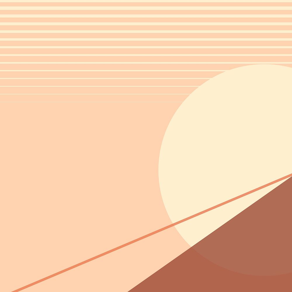 Sunset geometric aesthetic background in beige and brown 