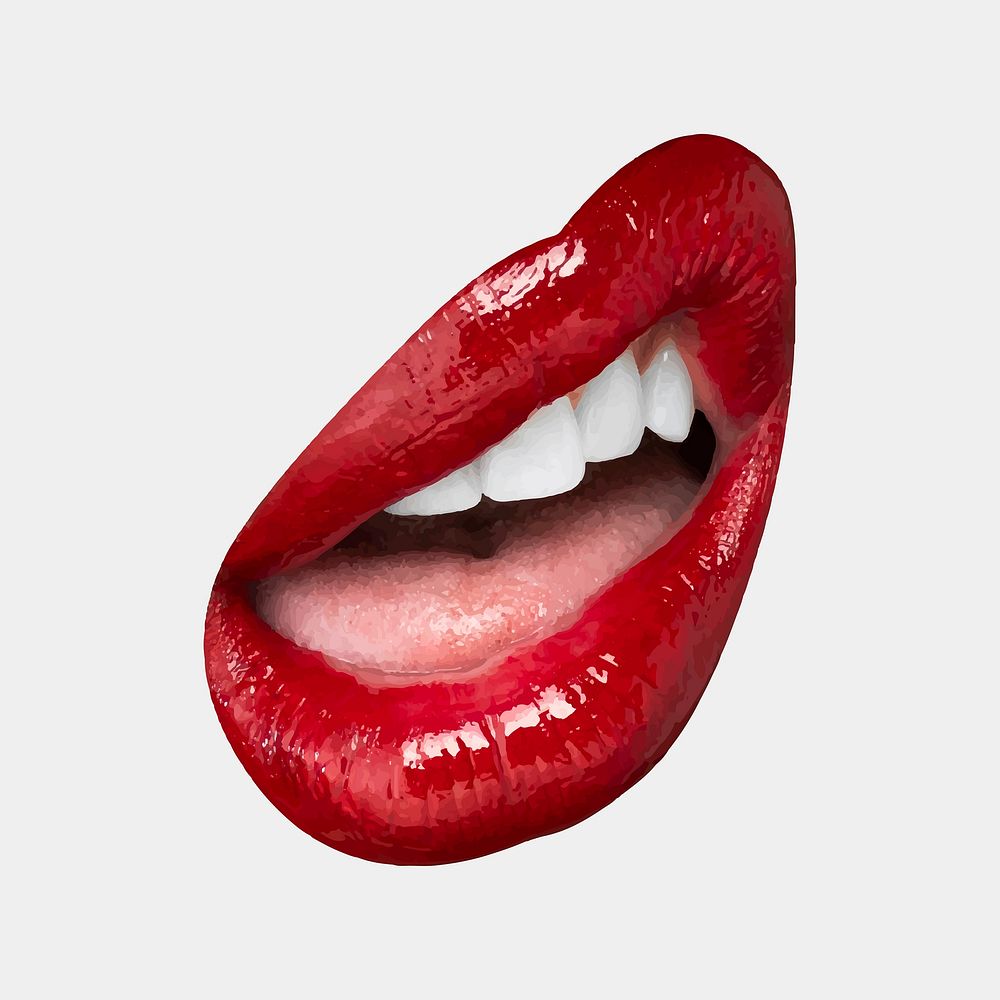 Woman&rsquo;s sneering red lips vector attitude expression design element
