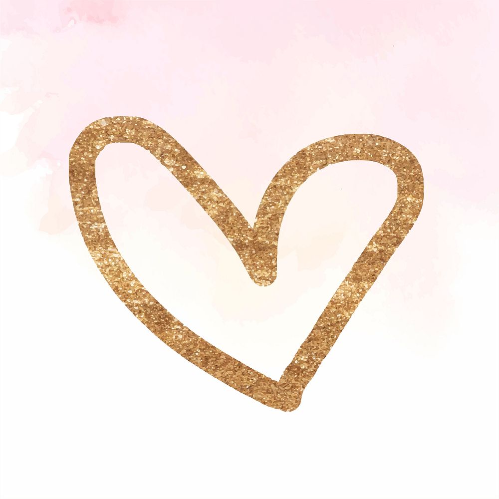 Luxury gold heart badge psd