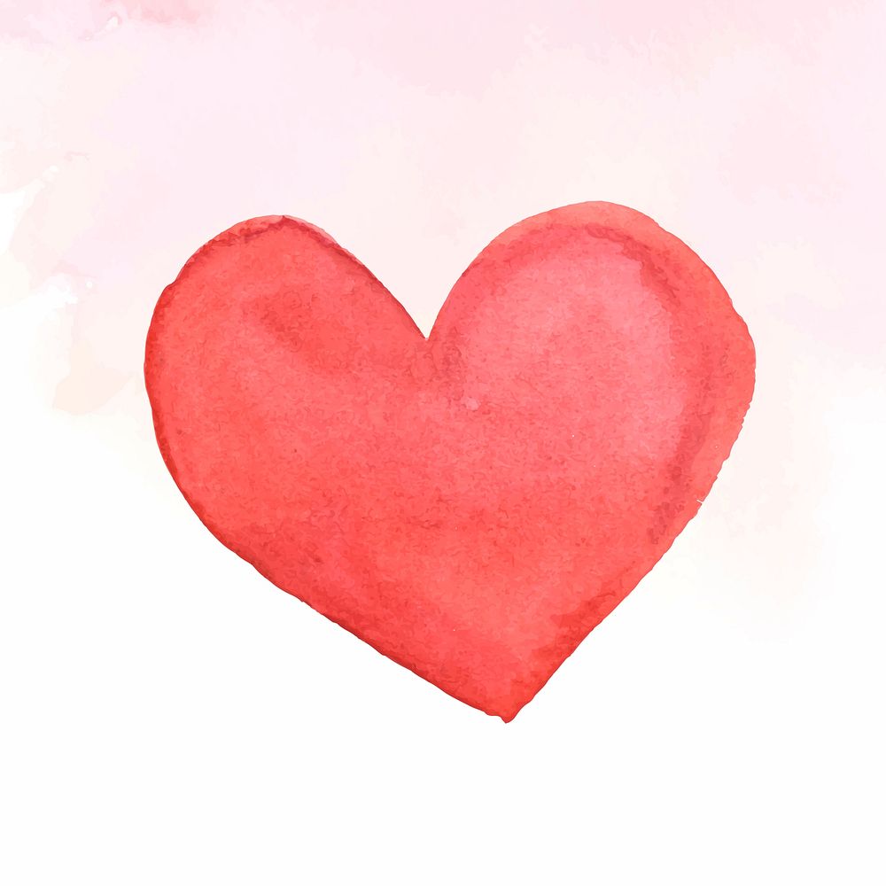 Watercolor heart sticker valentine's day edition