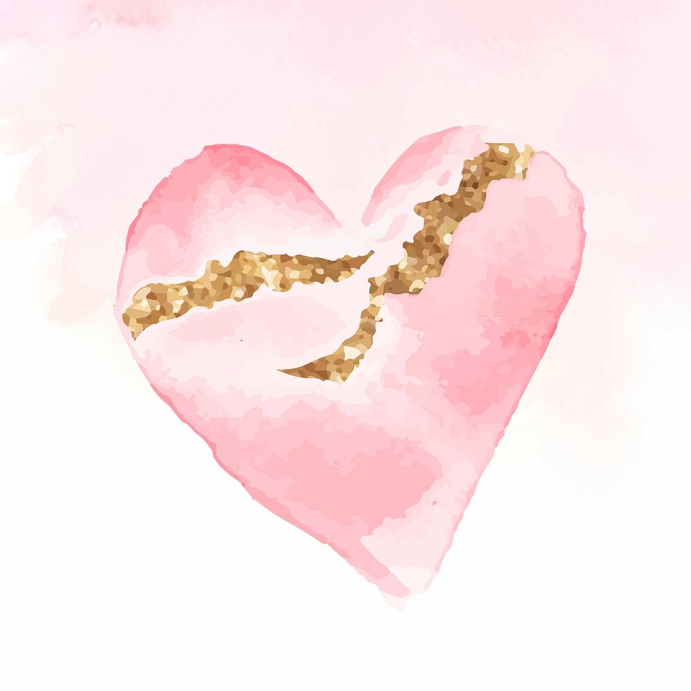 Golden streak pink heart vector valentine's day edition