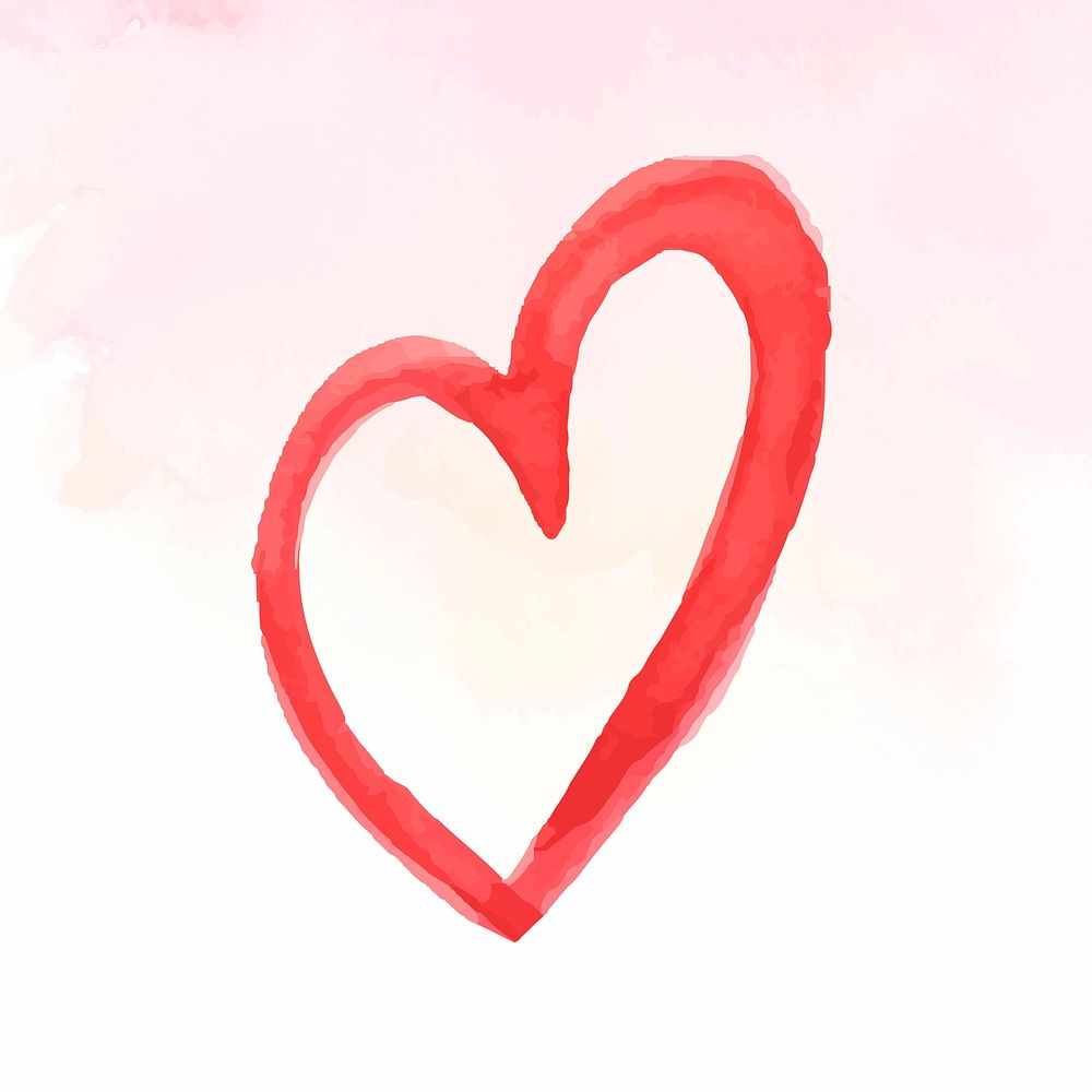 Watercolor heart sticker Valentine's day edition