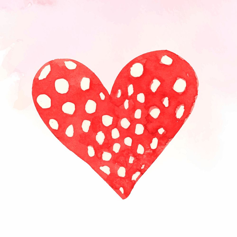 valentine's polka dot heart icon vector