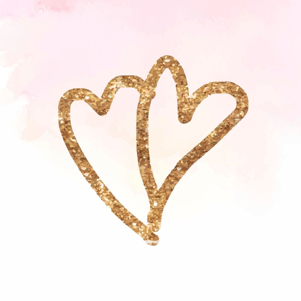 Glitter heart valentine's day vector icon 