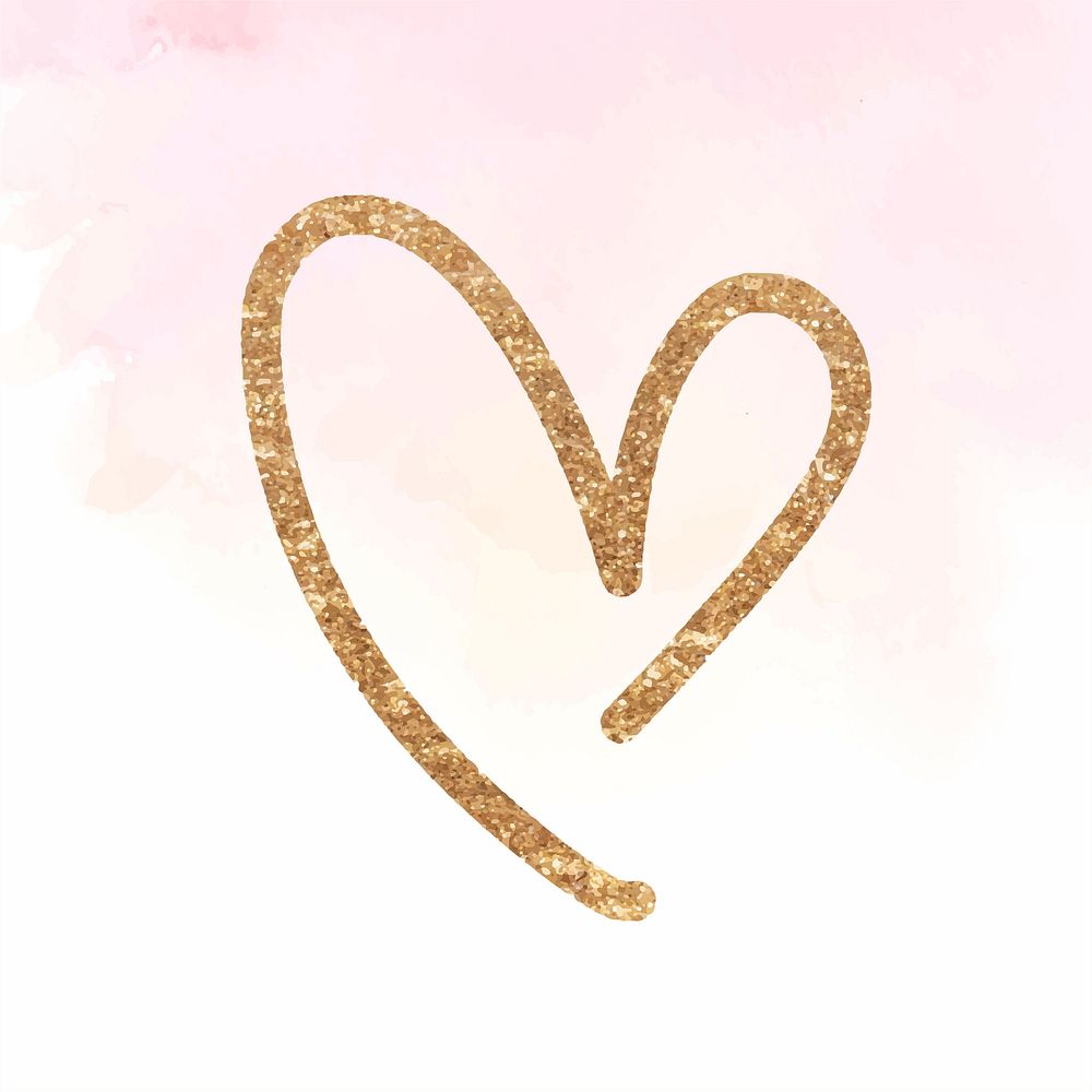 Luxury gold heart badge psd