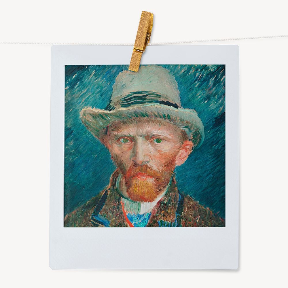 Vincent Van Gogh's famous self-portrait instant photo, remixed by rawpixel