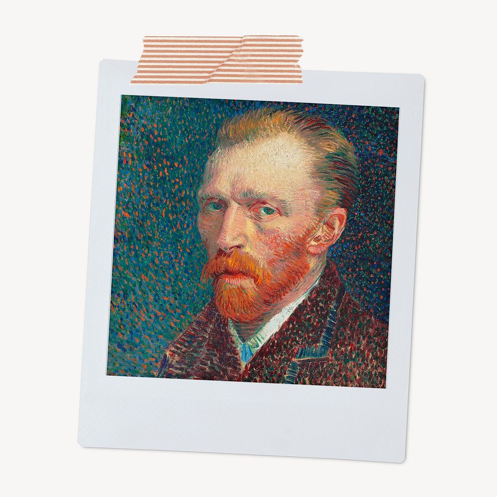 Vincent Van Gogh's famous self-portrait instant photo, remixed by rawpixel