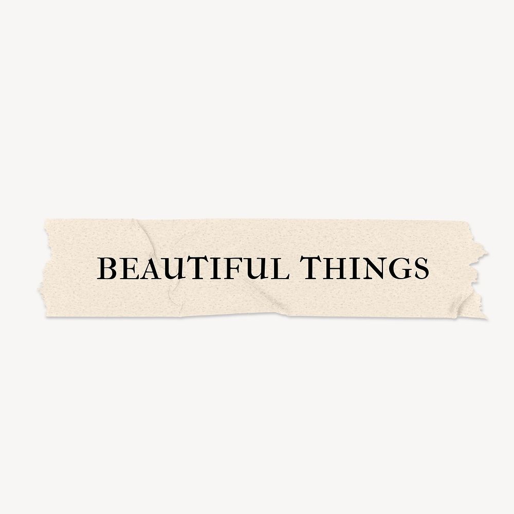 Beautiful things word, paper tape clipart