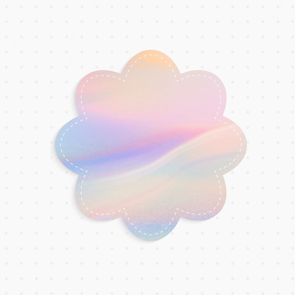Holographic paper note with flower shape