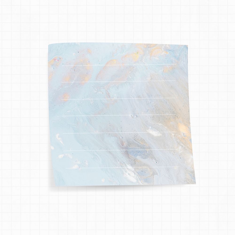 Memo pad with blue watercolor background