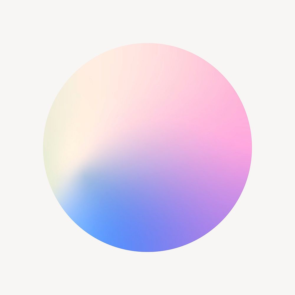 Gradient holographic circle collage element, colorful design vector