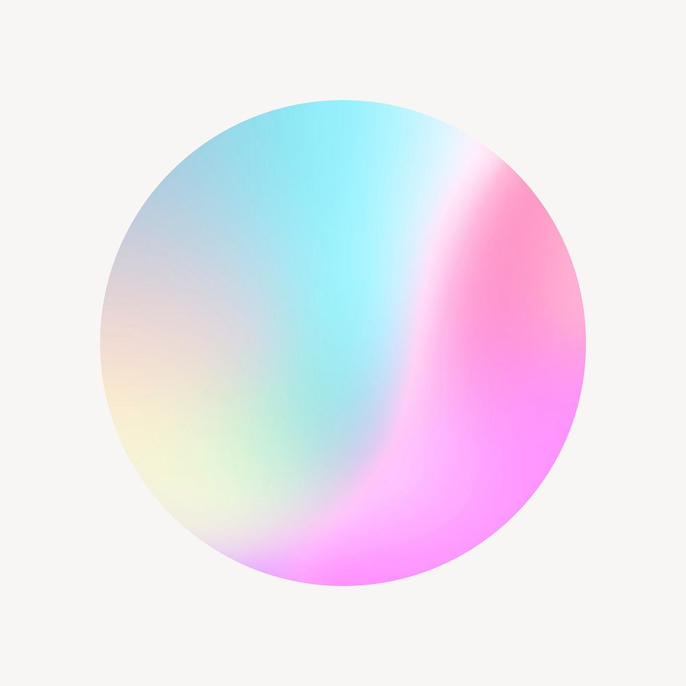 Gradient pastel circle collage element, colorful design psd