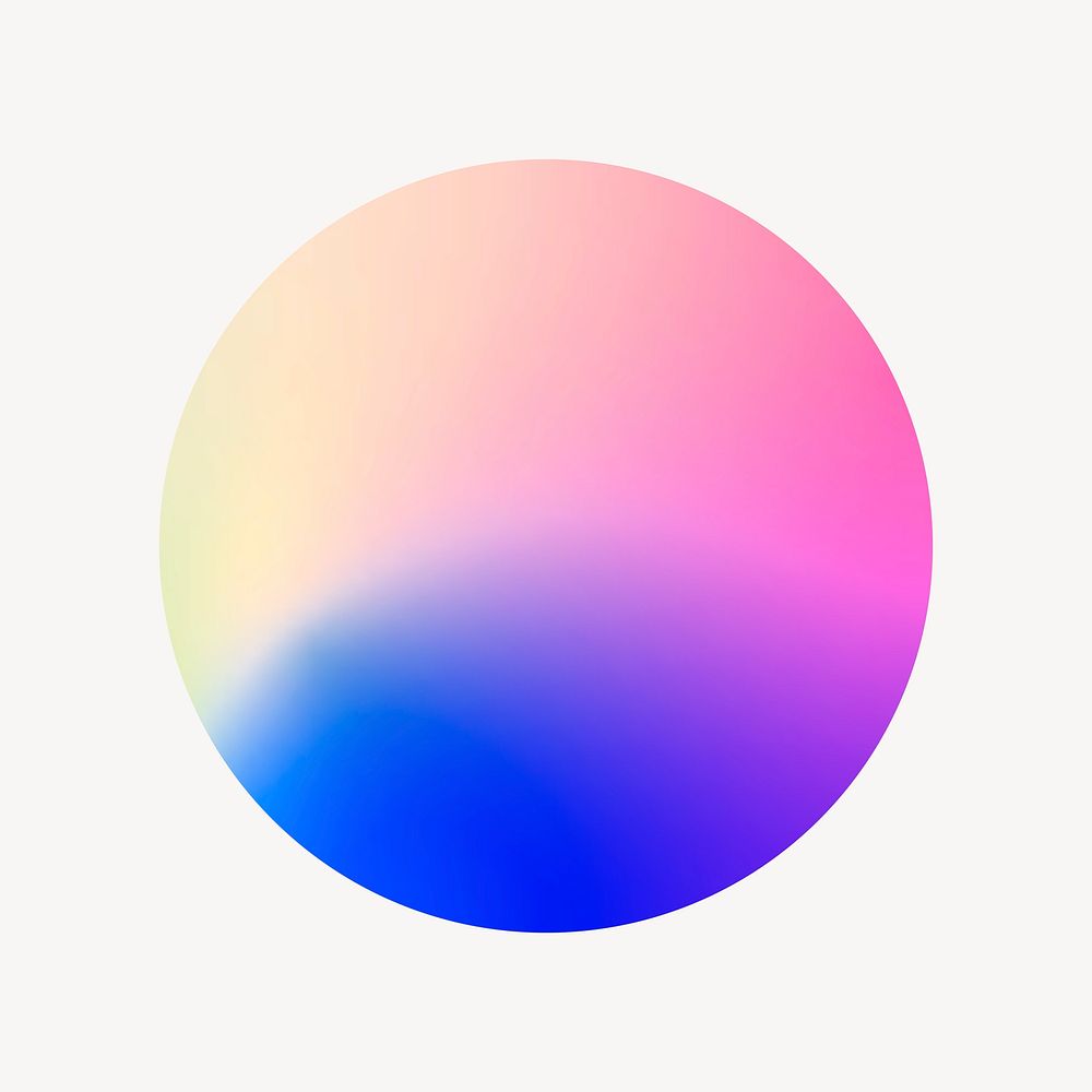 Aesthetic gradient circle collage element, colorful design psd