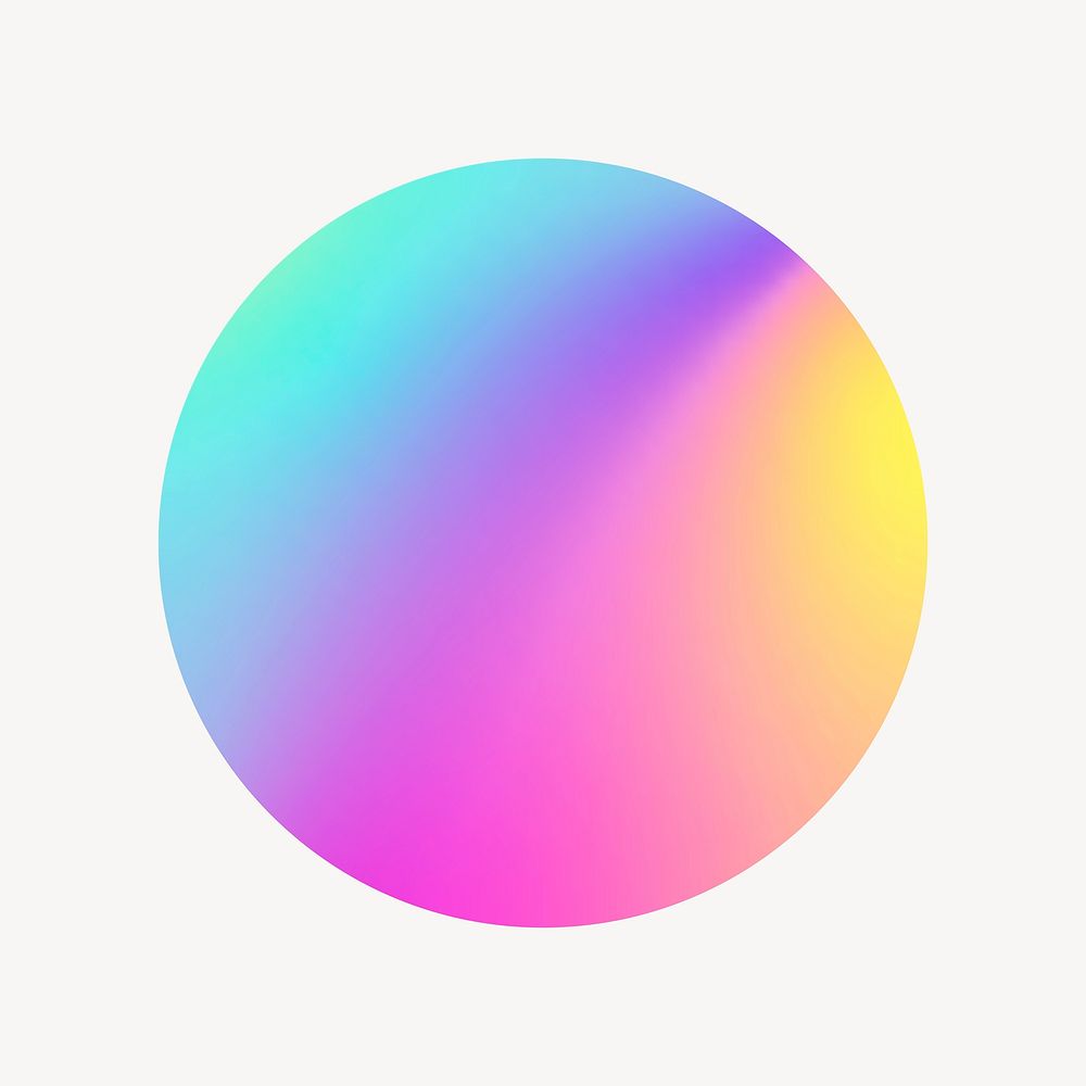 Aesthetic gradient circle collage element, colorful design vector