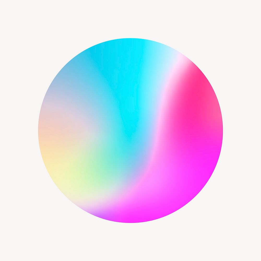 Colorful round shape circle badge, aesthetic design