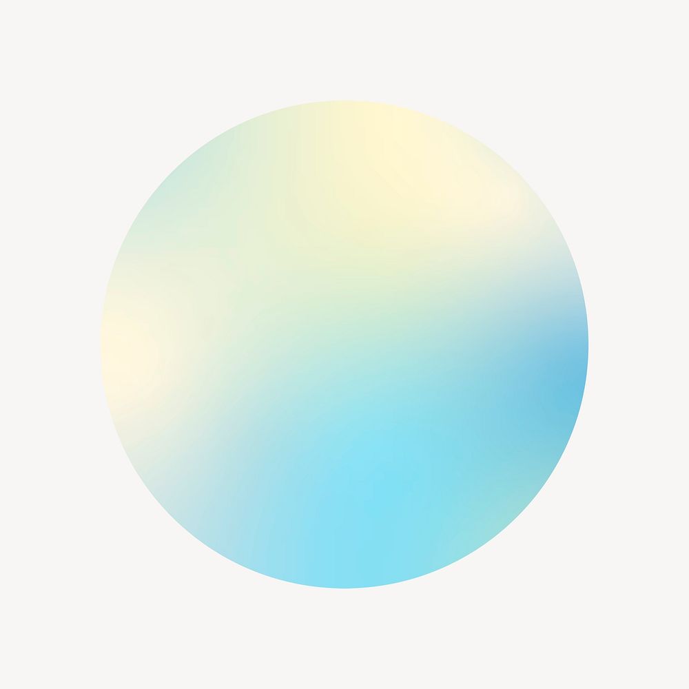 Aesthetic gradient circle collage element, colorful design psd