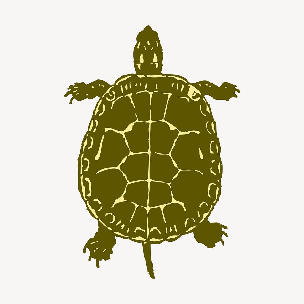 Turtle, animal clipart, illustration vector. Free public domain CC0 image.