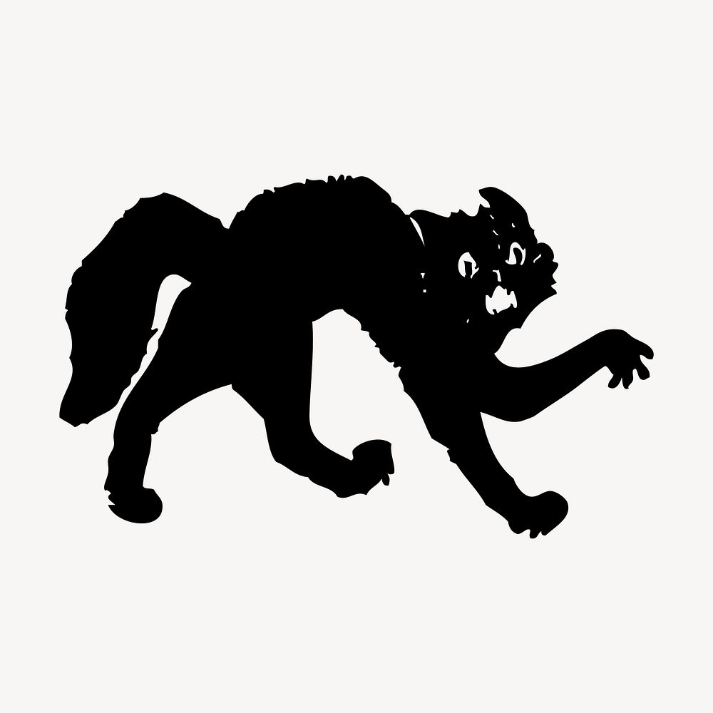Spooked cat drawing, vintage illustration vector. Free public domain CC0 image.