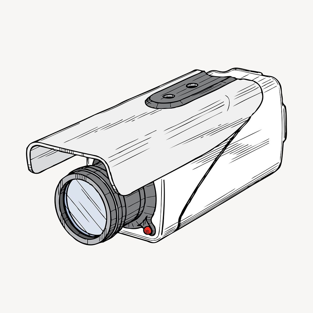 CCTV camera clipart, illustration. Free public domain CC0 image.