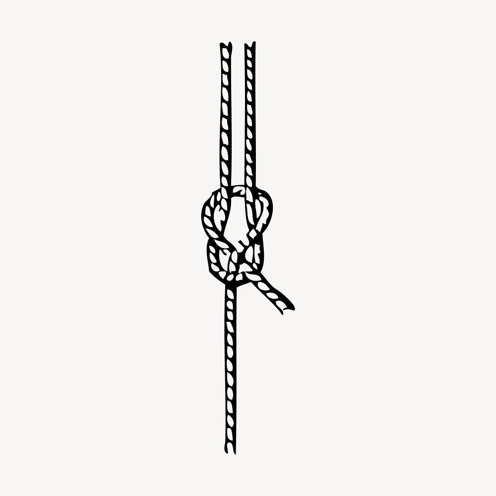 Rope knot drawing, vintage illustration vector. Free public domain CC0 image.