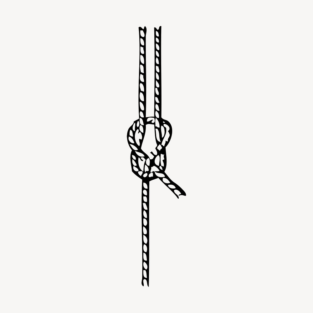 Rope knot drawing, vintage illustration psd. Free public domain CC0 image.