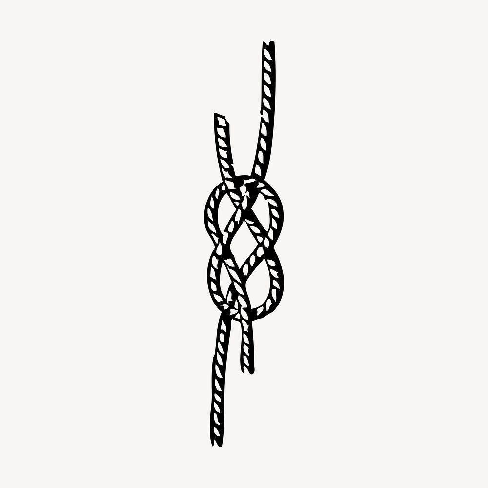 Rope knot drawing, vintage illustration psd. Free public domain CC0 image.