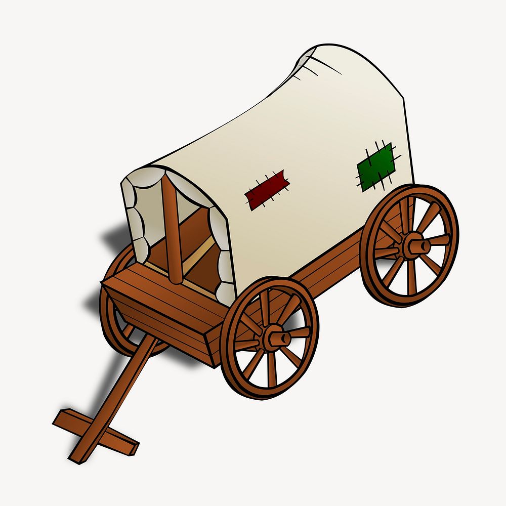 Medieval caravan clipart, illustration. Free public domain CC0 image.