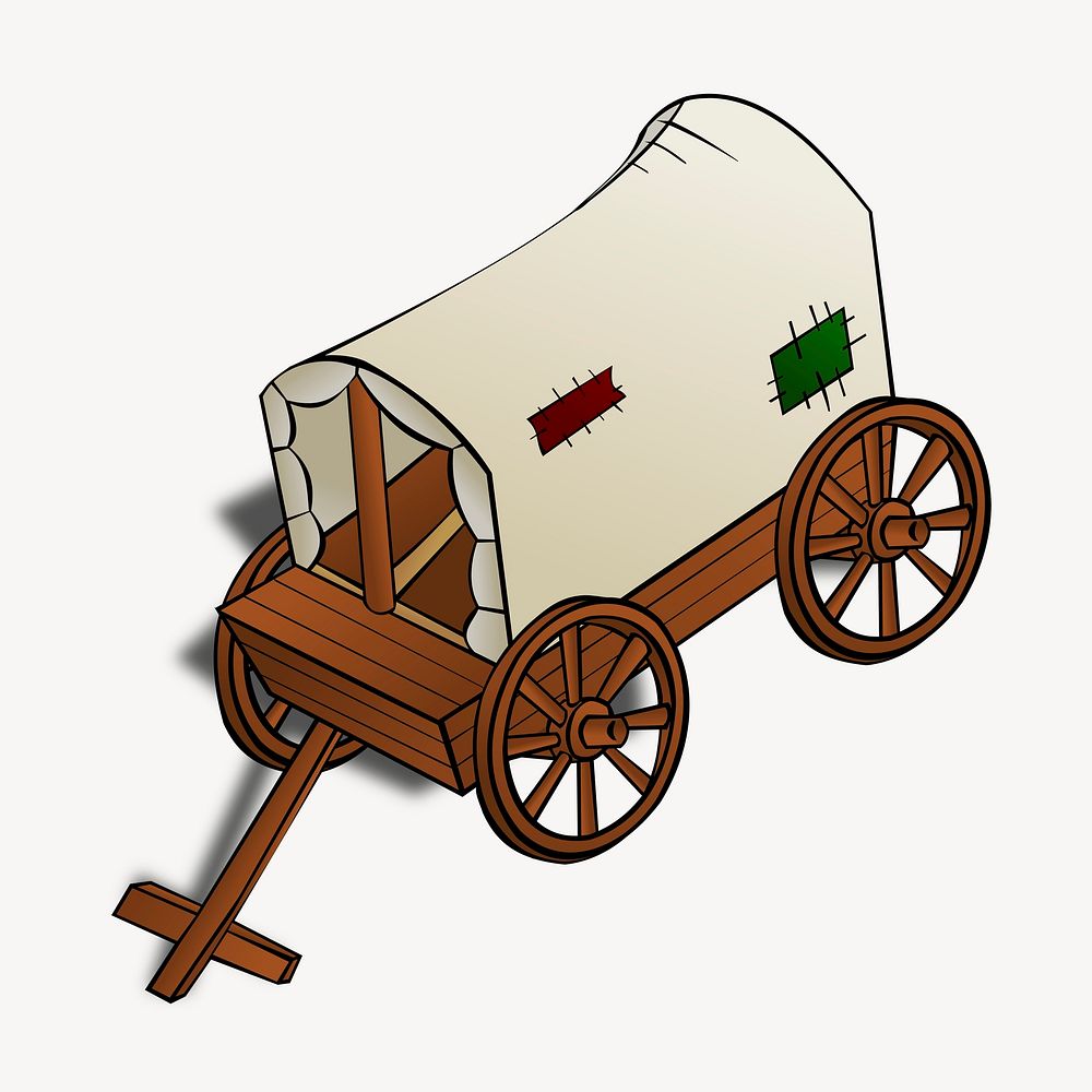 Medieval caravan clipart, illustration psd. Free public domain CC0 image.