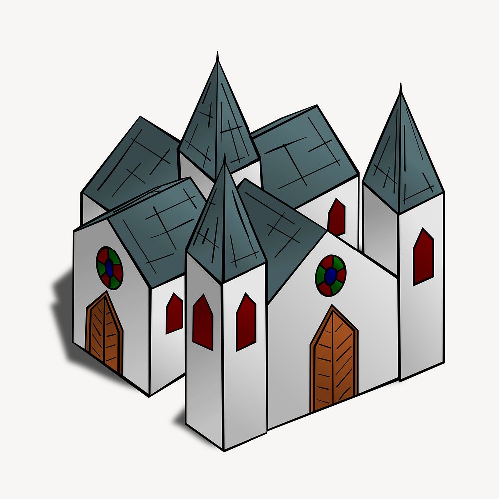 Medieval castle clipart, illustration vector. Free public domain CC0 image.
