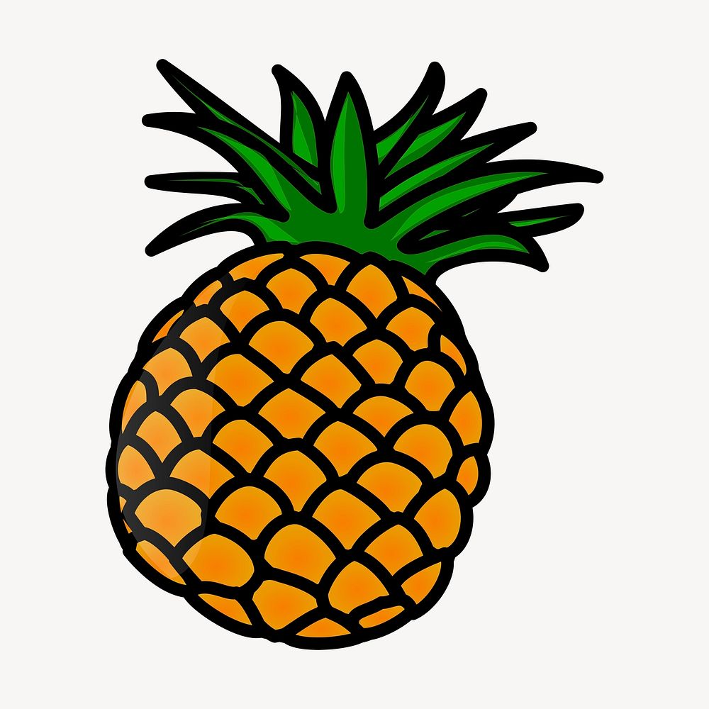 Pineapple fruit clipart, illustration psd. Free public domain CC0 image.