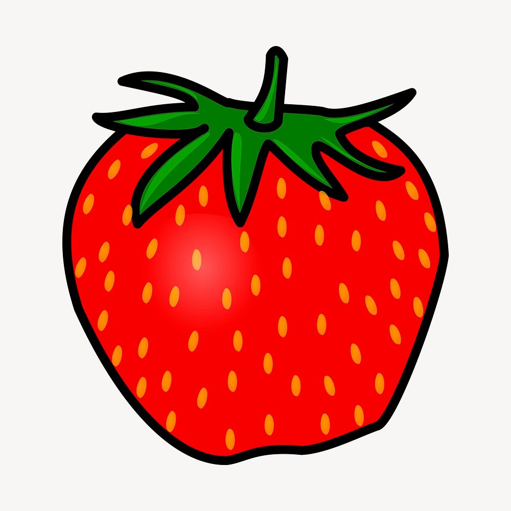 Strawberry fruit clipart, illustration vector. Free public domain CC0 image.