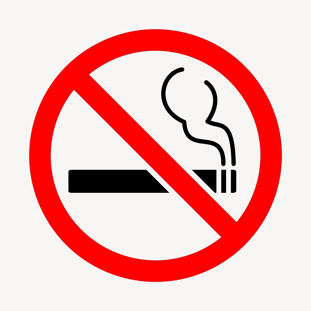 No smoking sign clipart, illustration vector. Free public domain CC0 image.