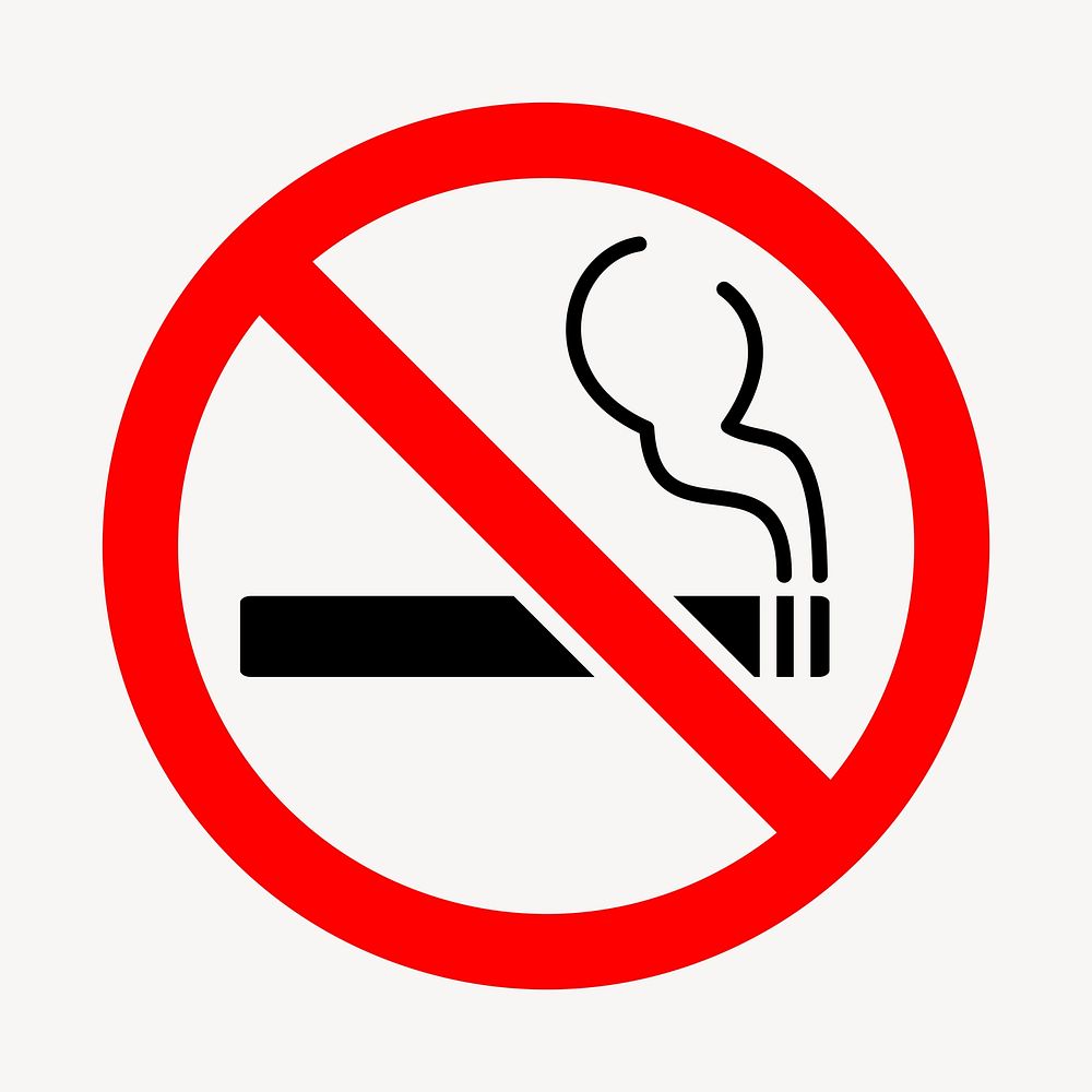 No smoking sign clipart, illustration. Free public domain CC0 image.