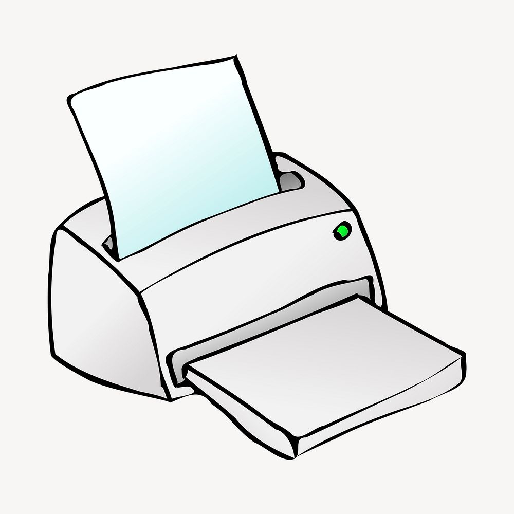 Printer, office equipment clipart, illustration vector. Free public domain CC0 image.