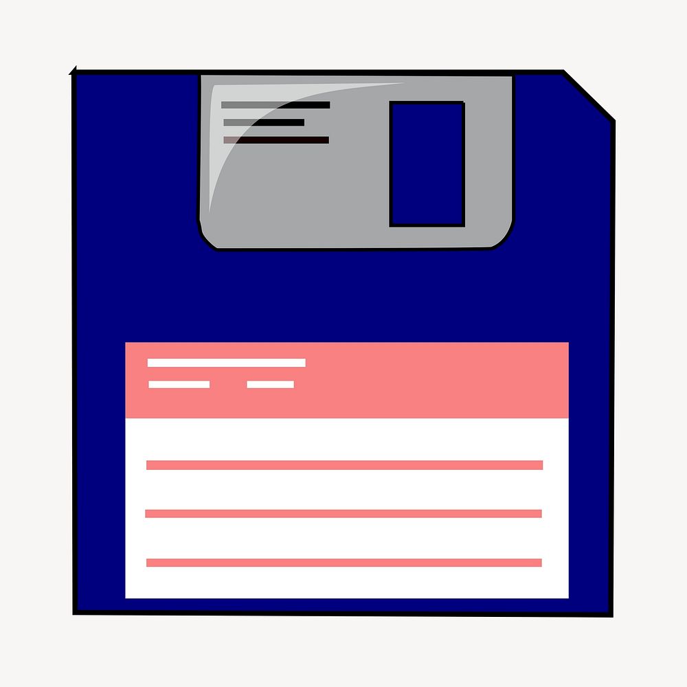 Floppy disk clipart, illustration. Free public domain CC0 image.