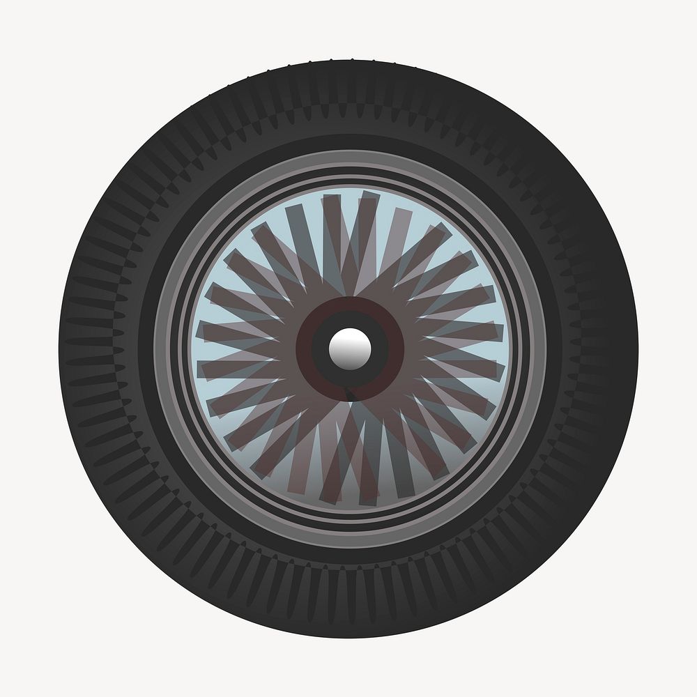 Car wheel clipart, illustration. Free public domain CC0 image.