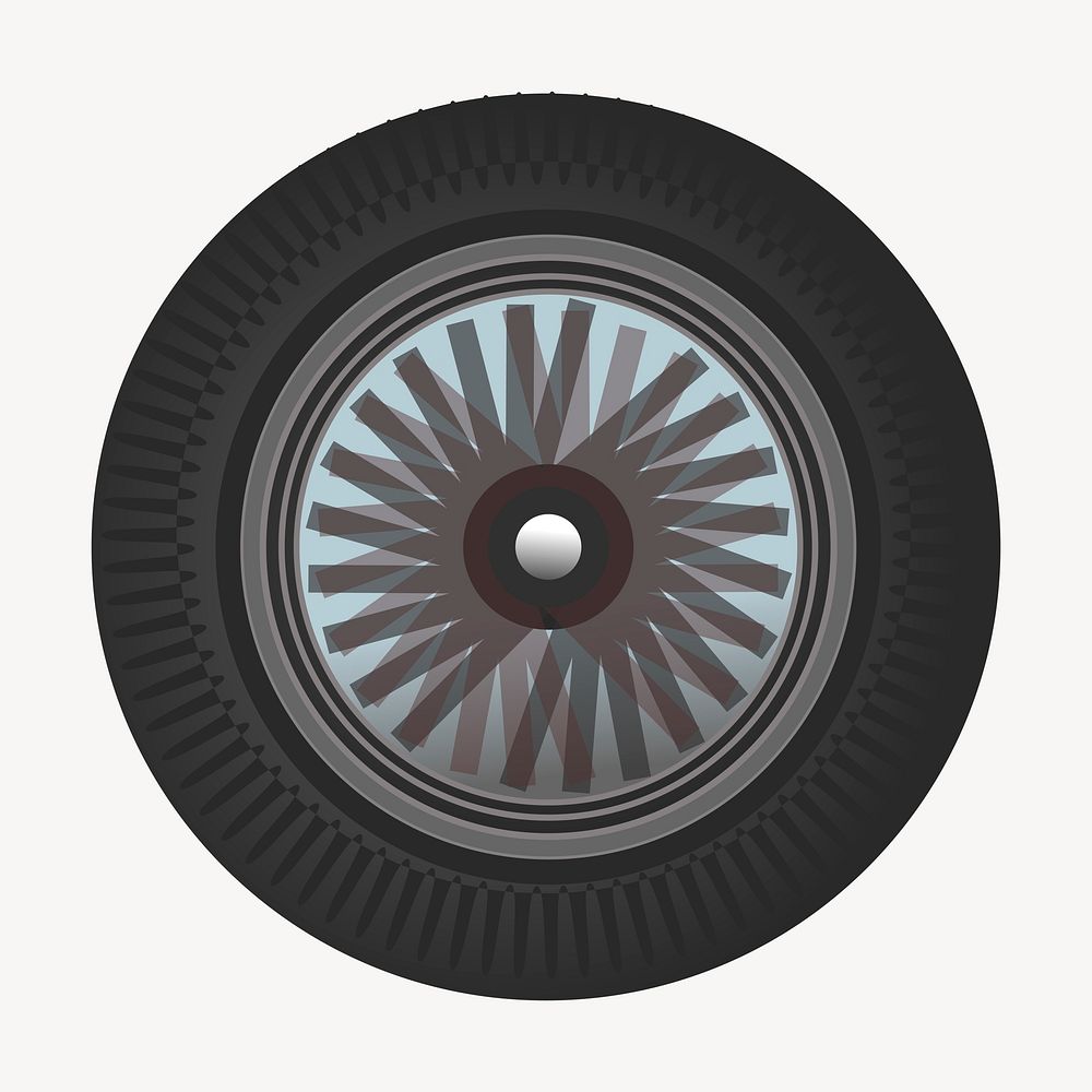 Car wheel clipart, illustration vector. Free public domain CC0 image.
