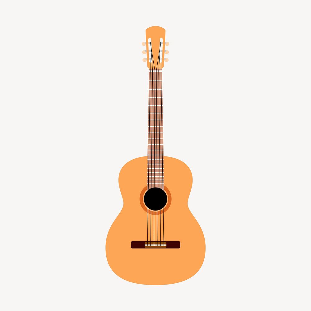 Guitar, musical instrument clipart, illustration vector. Free public domain CC0 image.