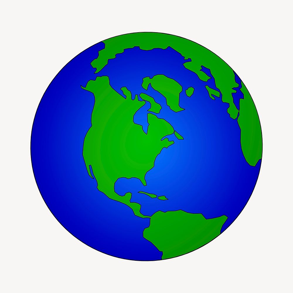 Globe, environment clipart, illustration vector. Free public domain CC0 image.